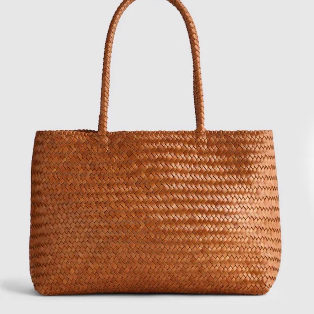Madewell The Signature Woven Leather Tote Burnt Sienna EUC - Picture 2 of 13